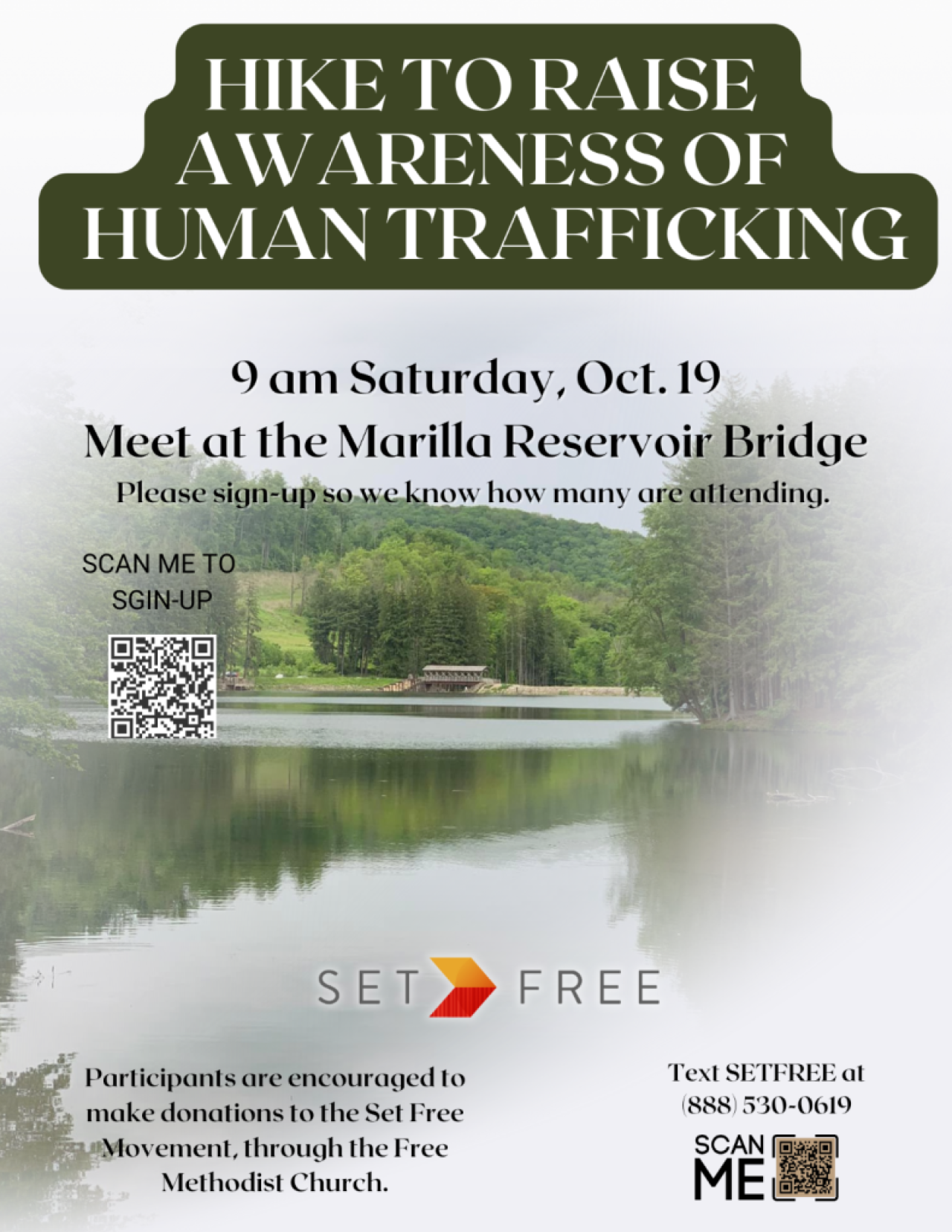 Set Free Movement - Hike to raise awareness about human trafficking - bradford pa