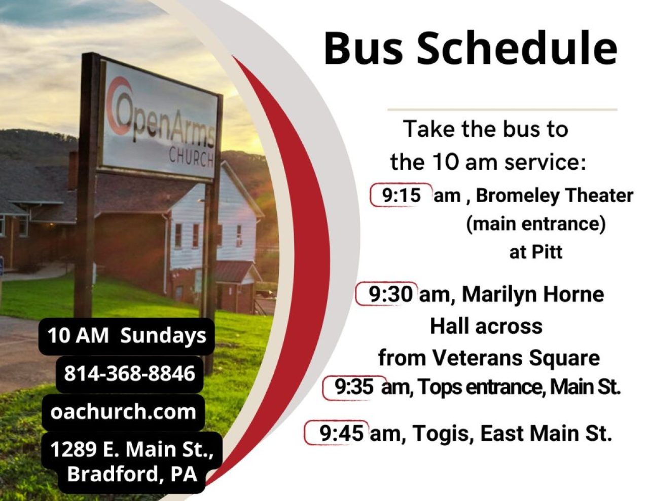 Open Arms Bus Schedule