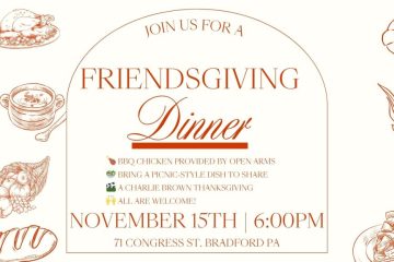 Orange Monochrome Rustic Friendsgiving Dinner Invitation (Presentation)