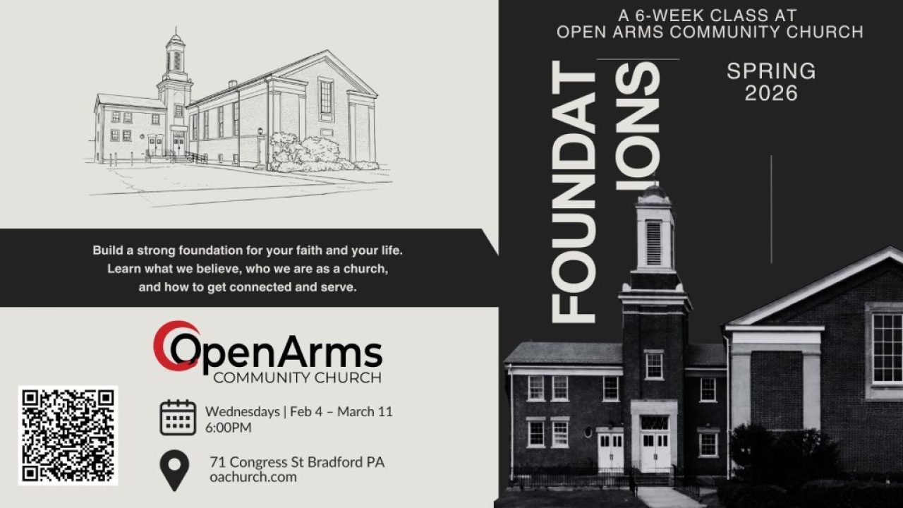 Foundations - membership class at Open Arms Community church in Bradford PA