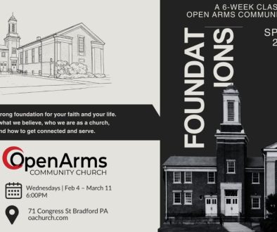 Foundations - membership class at Open Arms Community church in Bradford PA