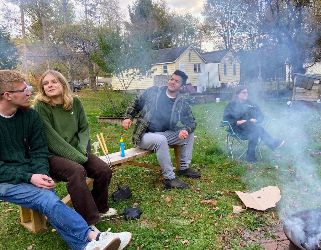 campfire at sunday dinner young adults church in bradford